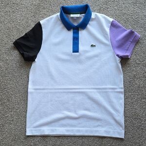 Lacoste Colorblock Polo in White, Blue, Black & Purple